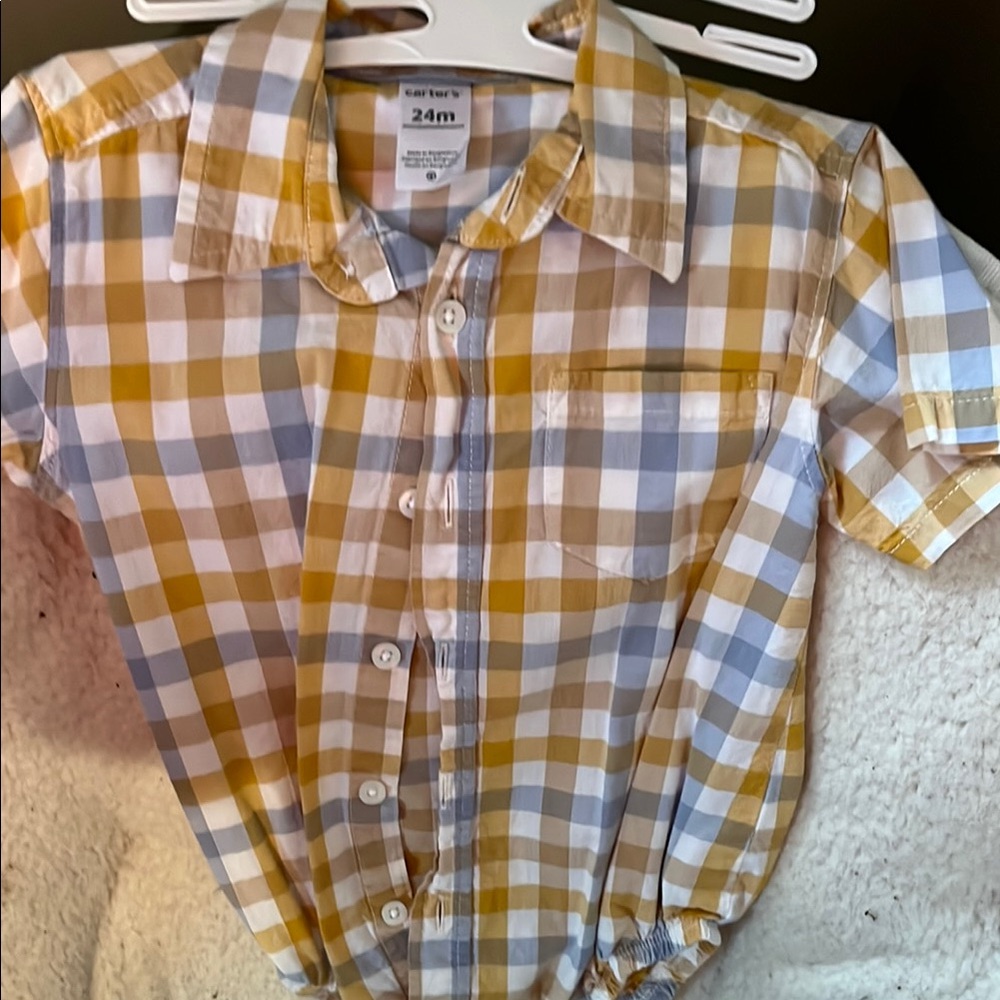 Carter’s Plaid Kids Shirt - Blue and Yellow